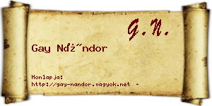 Gay Nándor névjegykártya
